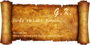 Grünblatt Kevin névjegykártya